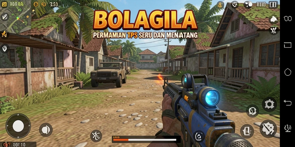 Tampilan pertempuran seru dalam BOLAGILA yang menampilkan aksi TPS.