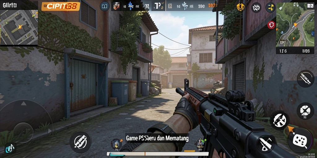 Tampilan gameplay seru CIPIT88, memperlihatkan aksi tembak-menembak mendebarkan.