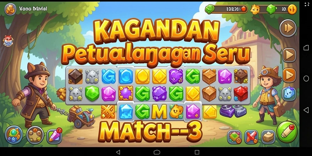 Tampilan gameplay KAGANDAN yang penuh warna dan menantang.
