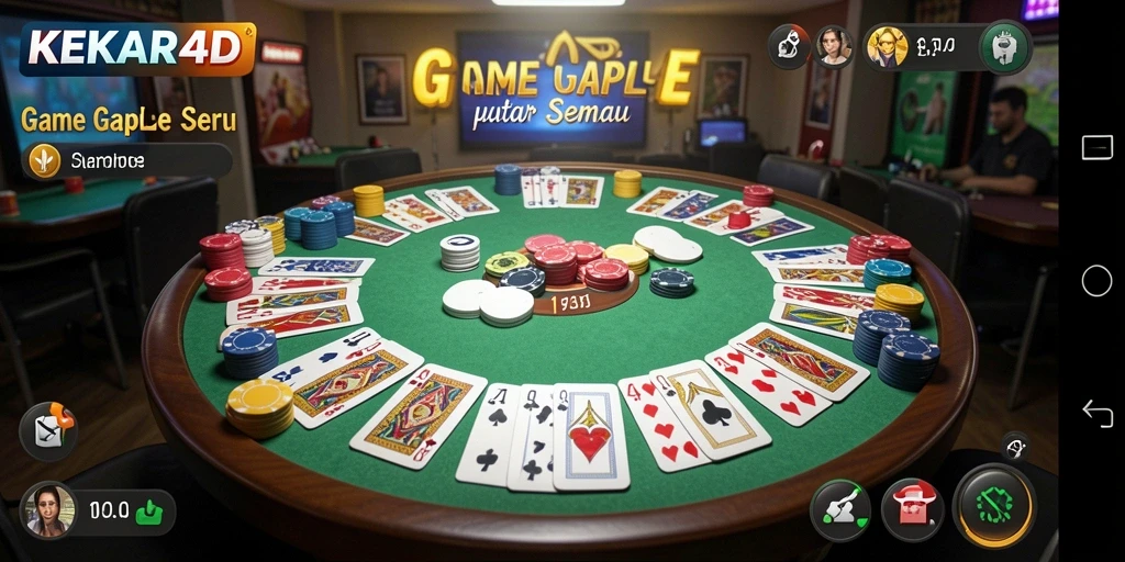 Tangkapan layar utama gameplay Gaple yang menarik di KEKAR4D.