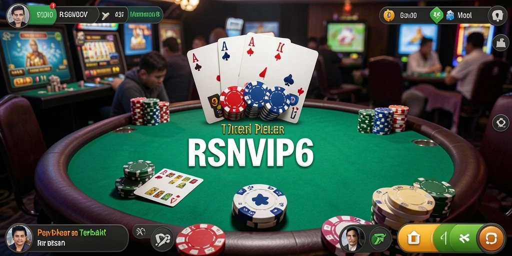 Screenshot gameplay RSNVIP6 yang menampilkan aksi Poker seru.
